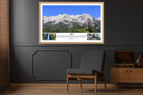 Austrian Alps oak framed photography