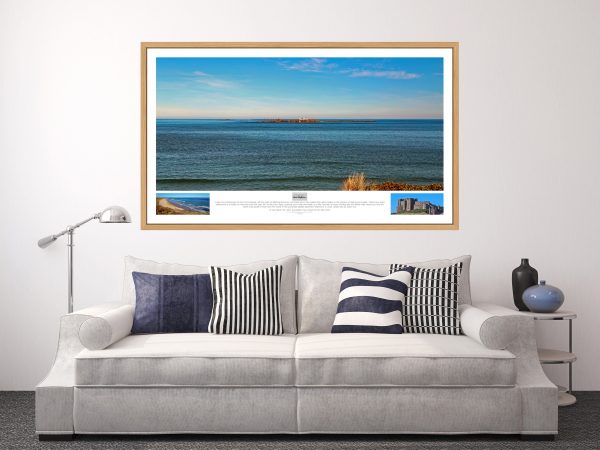 Oak framed photography of Farne Isles
