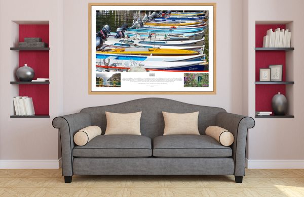 Oak framed photography of Lake Garda Boats