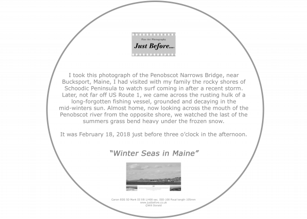 Roundel explaining Winter Seas in Maine